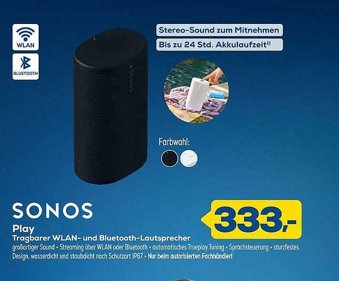 SONOS Play Tragbarer WLAN- und Bluetooth-Lautsprecher