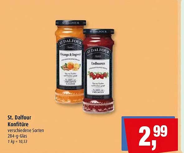 St. Dalfour Konfitüre verschiedene Sorten 284-g-Glas