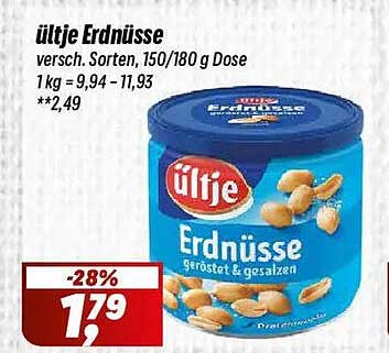 ültje Erdnüsse versch. Sorten, 150/180 g Dose