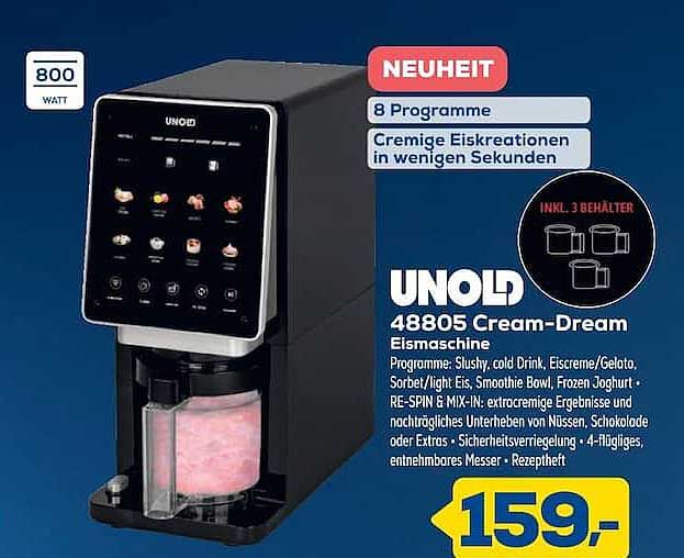 UNOLD 48805 Cream-Dream Eismaschine