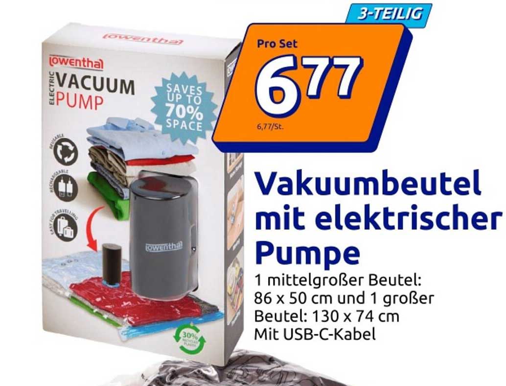 Vakuumbeutel mit elektrischer Pumpe