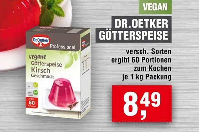VEGAN DR.OETKER GÖTTESPEISE versch. Sorten ergibt 60 Portionen zum Kochen je 1 kg Packung