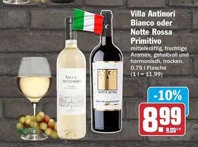 Villa Antinori Bianco oder Notte Rossa Primitivo