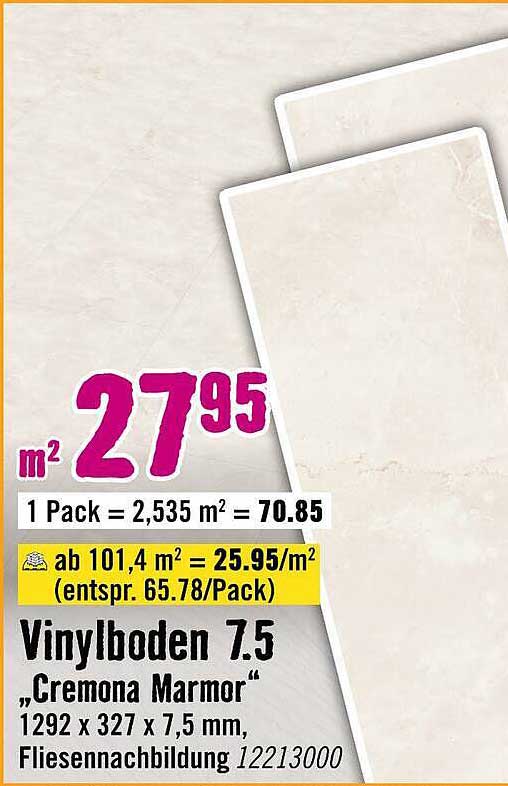 Vinylboden 7.5 „Cremona Marmor“
