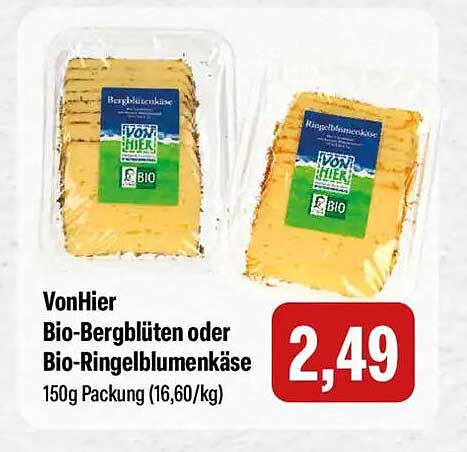 VonHier Bio-Bergblüten oder Bio-Ringelblumenkäse