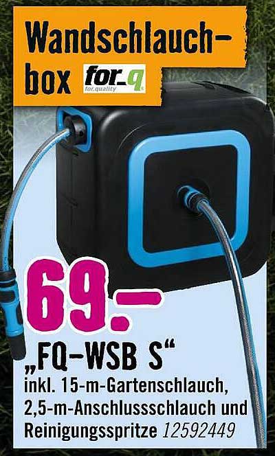 Wandschlauch-box for.q „FQ-WSB S“ inkl. 15-m-Gartenschlauch, 2,5-m-Anschlussschlauch und Reinigungsspritze 12592449