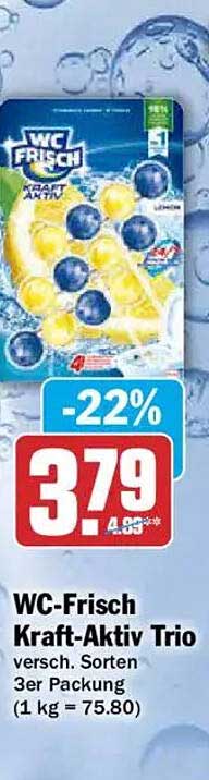 WC-Frisch Kraft-Aktiv Trio versch. Sorten 3er Packung (1 kg = 75.80)