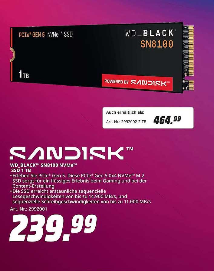 WD_BLACK SN8100 NVMe SSD 1 TB