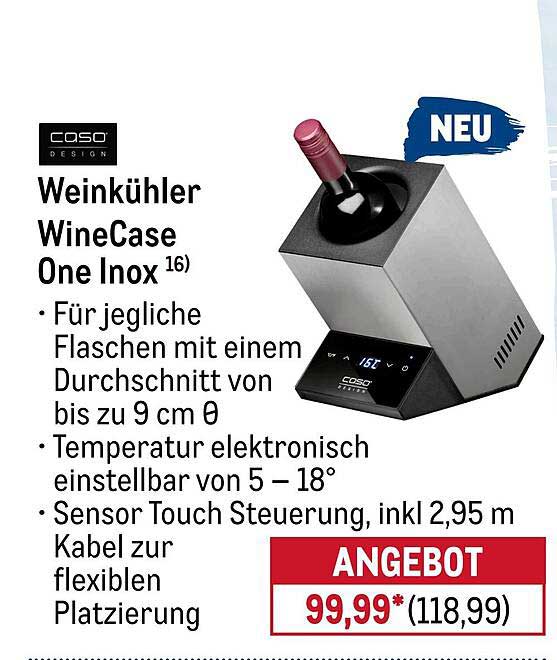 Weinkühler WineCase One Inox 16