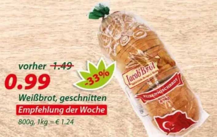 Weißbrot, geschnitten Empfehlung der Woche