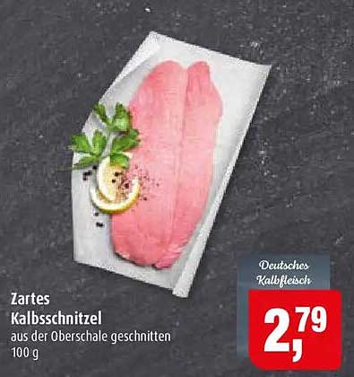 Zartes Kalbsschnitzel aus der Oberschale geschnitten 100 g