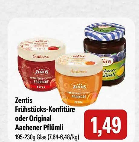 Zentis Frühstücks-Konfitüre oder Original Aachener Pflümli