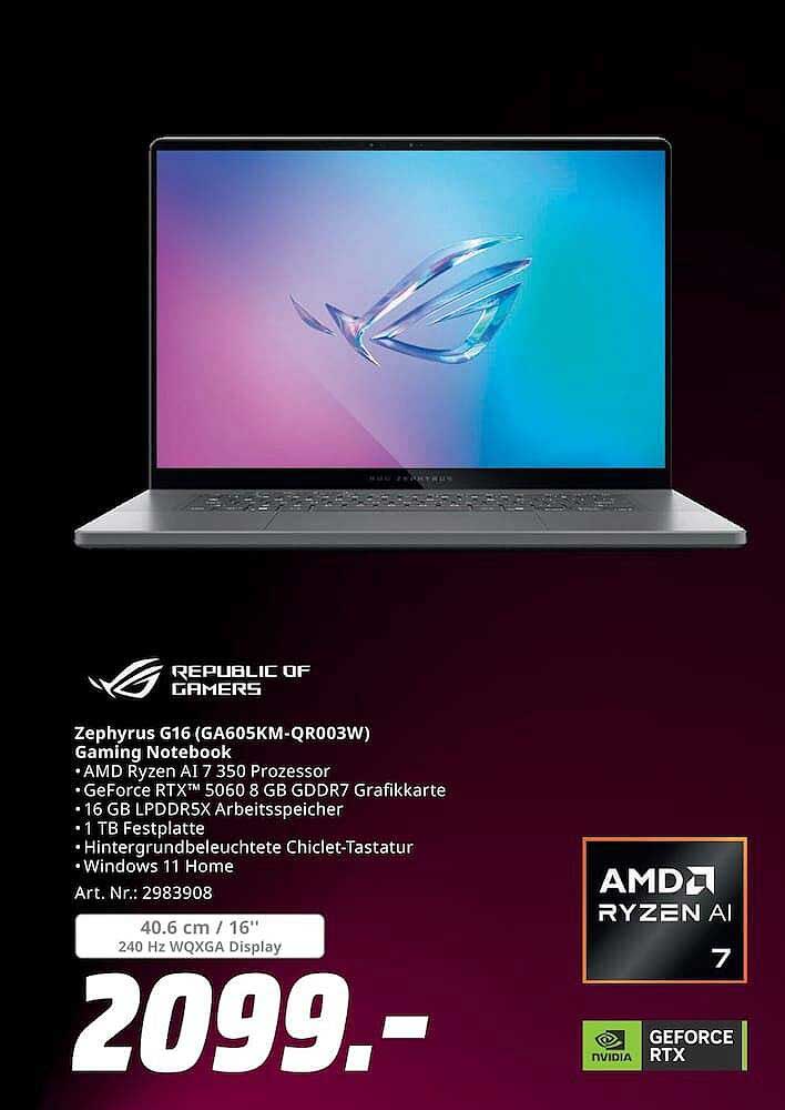 Zephyrus G16 (GA605KM-QR003W) Gaming Notebook