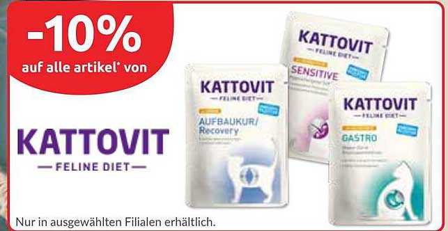 10% Rabatt auf alle Artikel von Kattovit Feline Diet