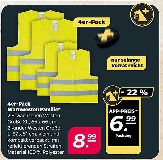 4er-Pack Warnwesten Familie