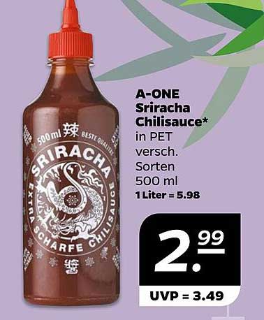 A-ONE Sriracha Chilisauce 500 ml