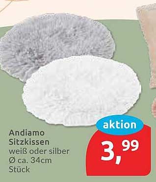 Andiamo Sitzkissen - weiß oder silber Ø ca. 34cm Stück
