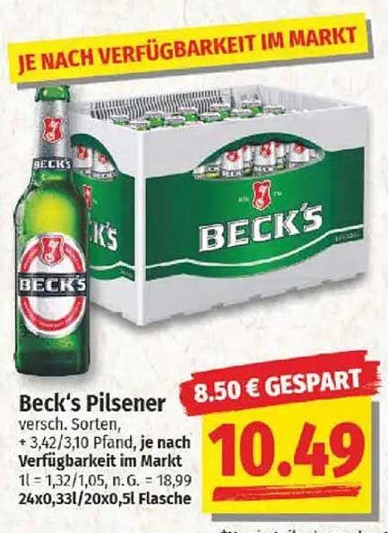 Beck's Pilsener 24 x 0,33 l – jetzt im Angebot!