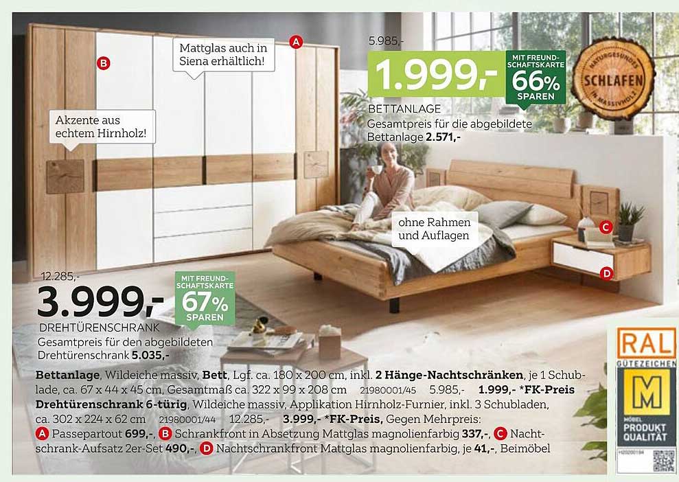 Bettanlage mit Nachtkommoden für ein stilvolles Schlafzimmer