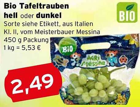 Bio Tafeltrauben hell oder dunkel