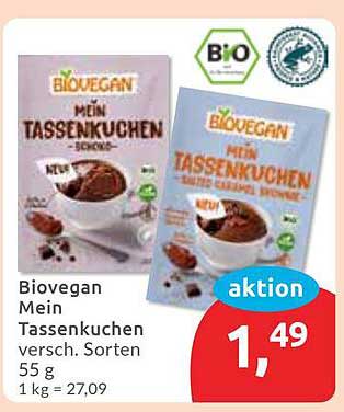Biovegan Mein Tassenkuchen - verschiedene Sorten