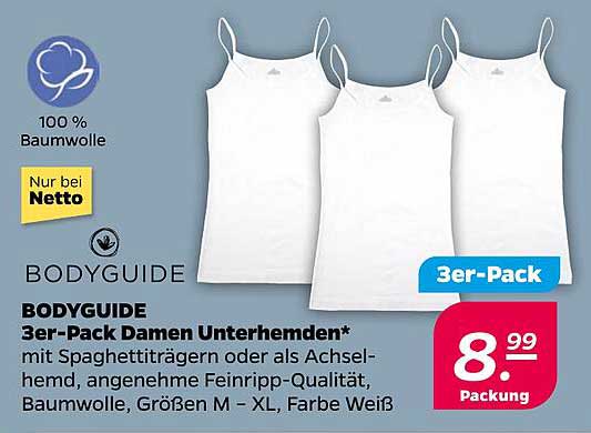 BODYGUIDE 3er-Pack Damen Unterhemden