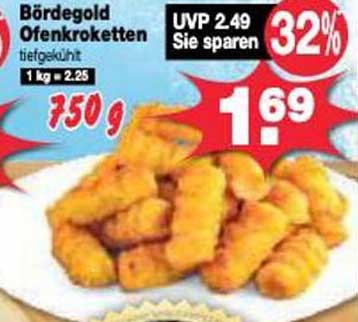 Bördegold Ofenkroketten 750g tiefgekühlt