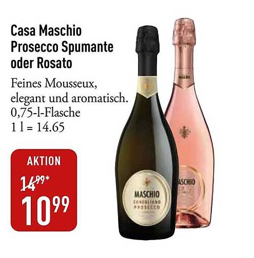 Casa Maschio Prosecco Spumante oder Rosato