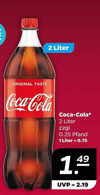 Coca-Cola 2 Liter zzgl. 0,25 Pfand