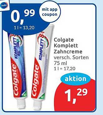 Colgate Komplett Zahnpasta 75 ml - Aktion!