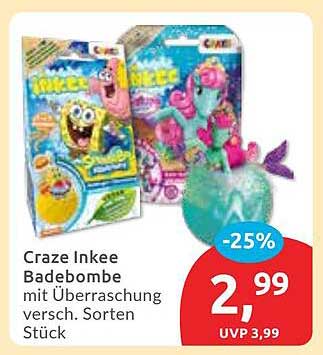Craze Inkee Badebombe mit Überraschung verschiedenen Sorten