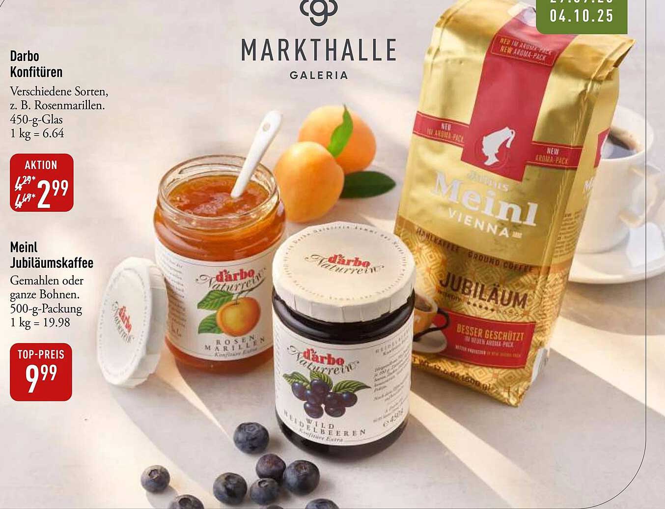 Darbo Konfitüren und Meinl Jubiläumskaffee