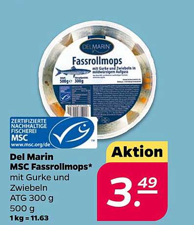 Del Marin MSC Fassrollmops mit Gurke und Zwiebeln ATG 300 g
