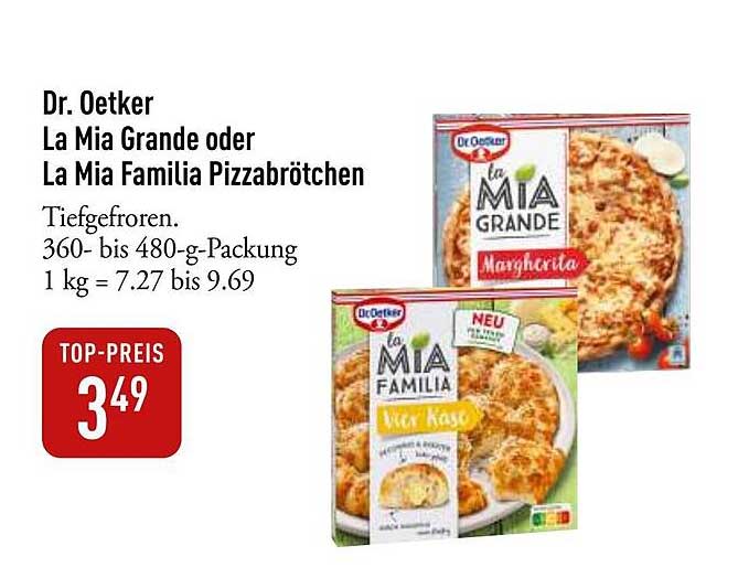 Dr. Oetker La Mia Grande oder La Mia Familia Pizzabrötchen