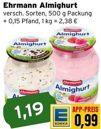 Ehrmann Almighurt, verschiedene Sorten, 500 g Packung