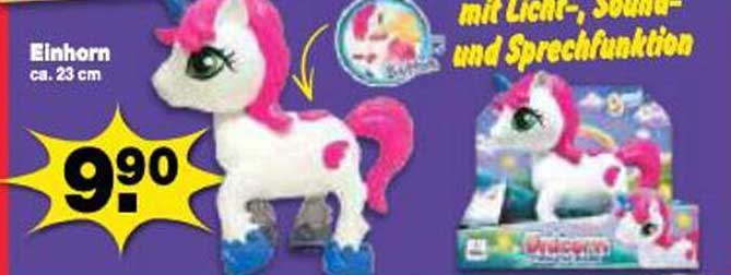 Einhorn mit Licht-, Sound- und Sprachfunktionen (ca. 23 cm)