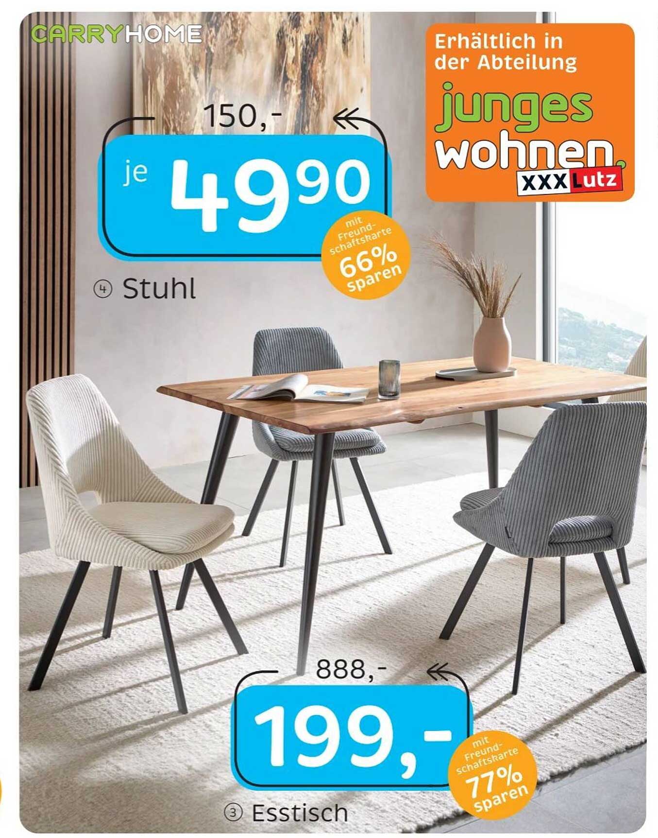 Esszimmerstuhl und Esstisch Set - jetzt zum Sparpreis!