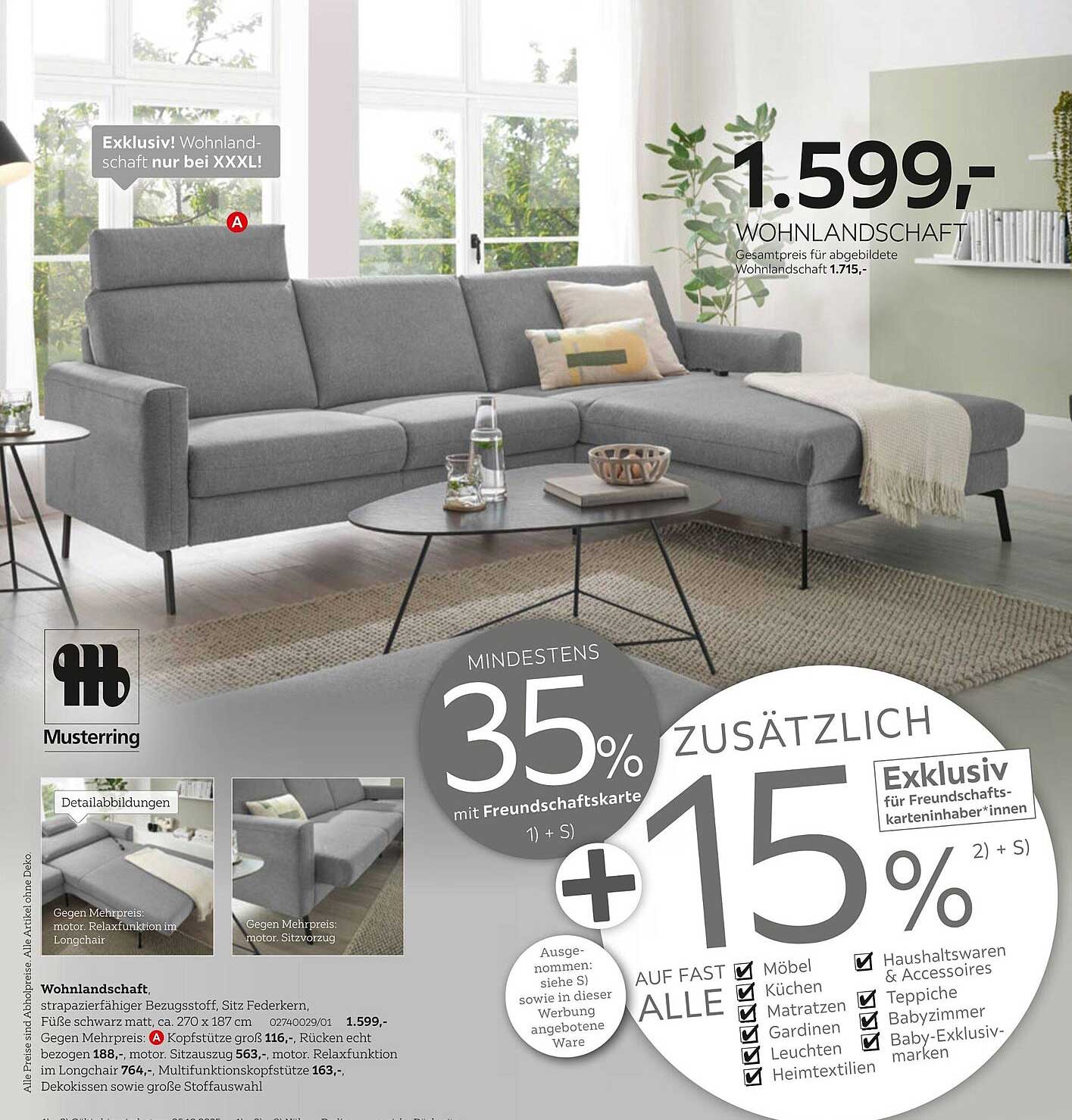 Exklusive Wohnlandschaft bei XXXLutz