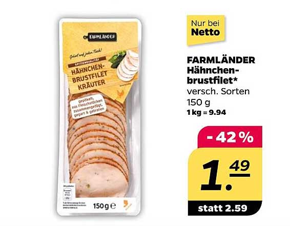 FARMLÄNDER Hähnchenbrustfilet 150 g