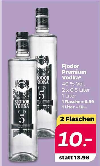 Fjodor Premium Vodka* 40 % Vol. 2 x 0,5 Liter