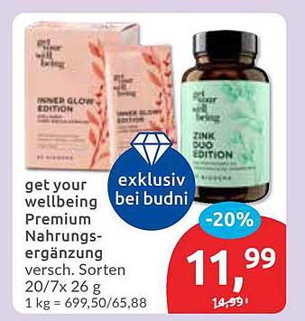 get your wellbeing Premium Nahrungsergänzung - Zink Duo Edition