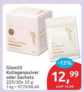 Glow25 Kollagenpulver oder Sachets 225/10x 15 g