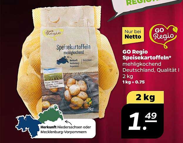GO Regio Speisekartoffeln* mehligkochend 2 kg