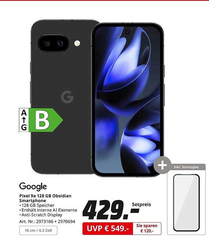Google Pixel 9a 128 GB Obsidian Smartphone
