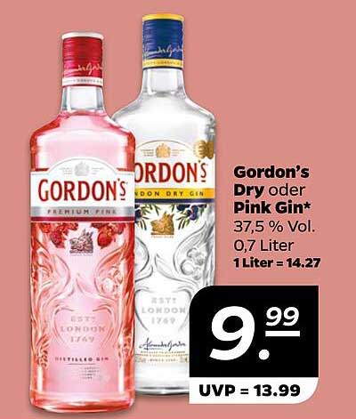 Gordon's Dry oder Pink Gin 0,7 Liter