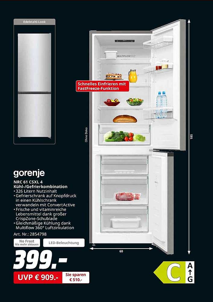gorenje NRC 61 CSXL 4 Kühl-/Gefrierkombination