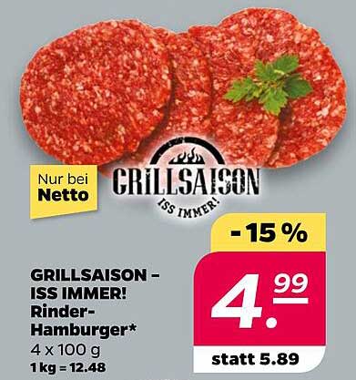 GRILLSAISON – ISS IMMER! Rinder-Hamburger*