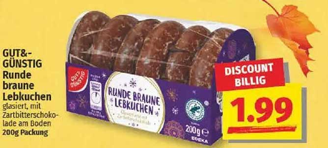 GUT&GÜNSTIG Runde braune Lebkuchen 200g