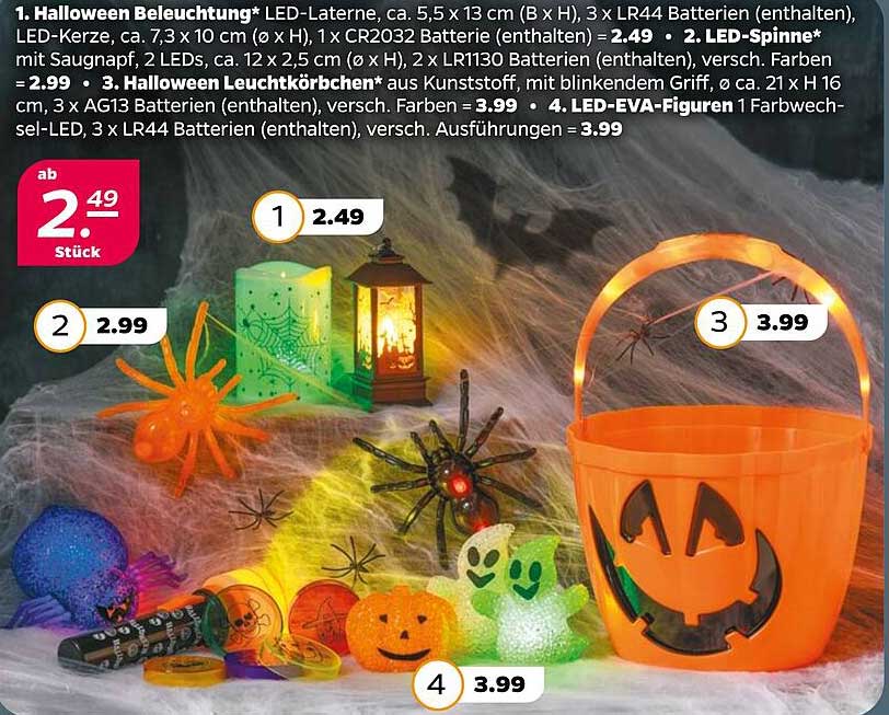Halloween Beleuchtung: LED-Laterne, LED-Spinne und mehr