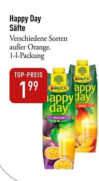 Happy Day Säfte - Verschiedene Sorten außer Orange, 1-l-Packung